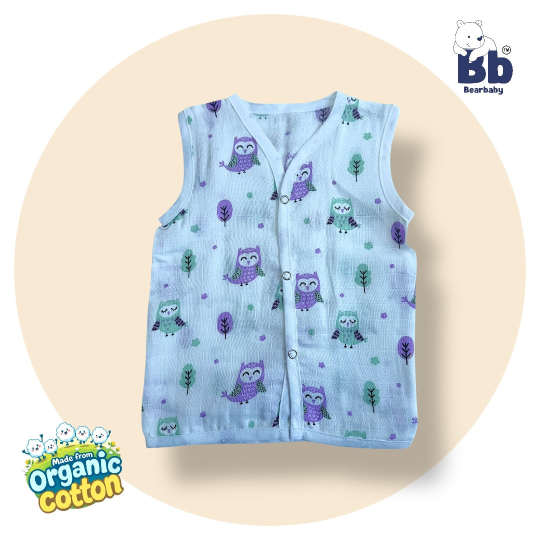 Baby Unisex Organic Cotton Muslin Jhabla -Size 3M to 6M-Combo Pack Of 3-Assorted Print 4