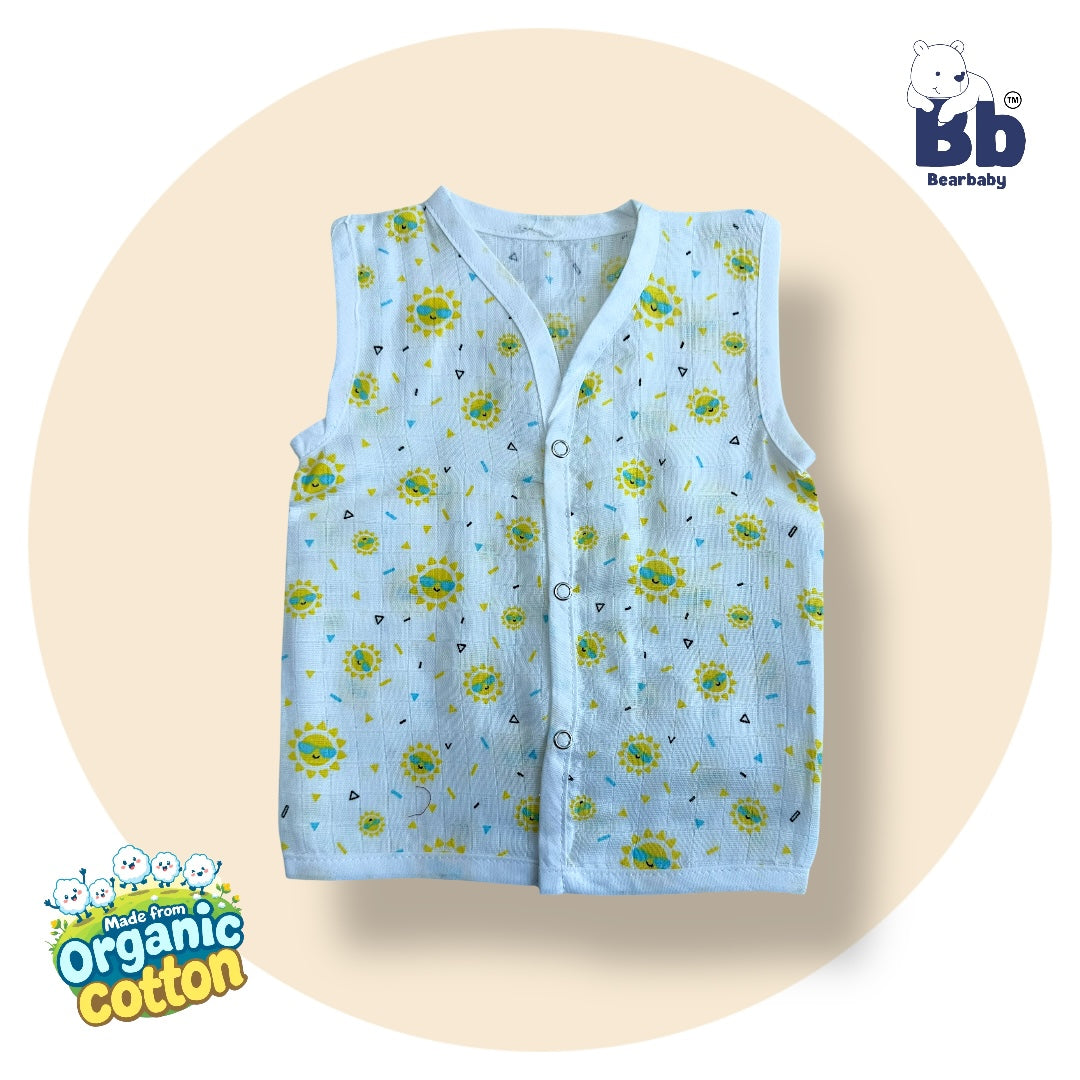 Baby Unisex Organic Cotton Muslin Jhabla -Size 3M to 6M-Combo Pack Of 3-Assorted Print 4