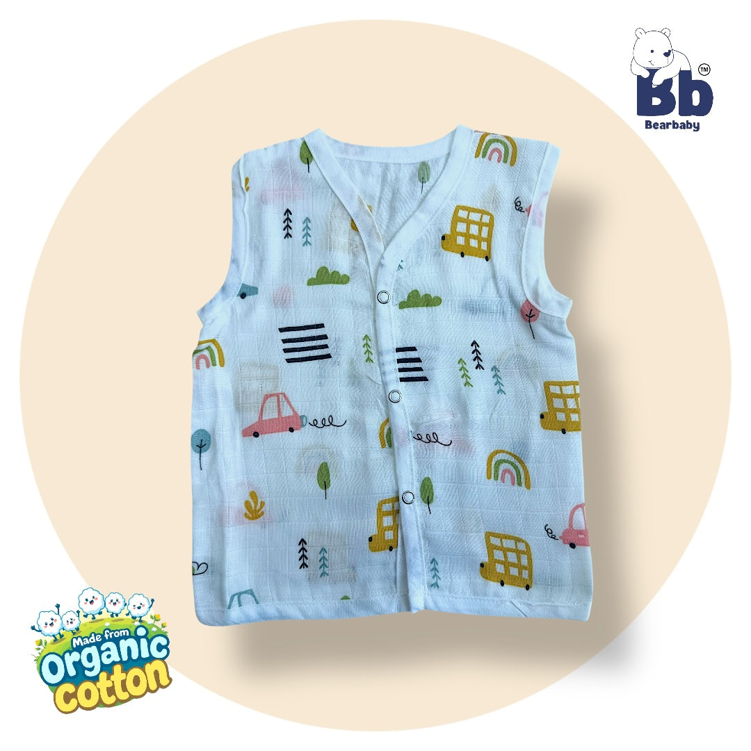 Baby Unisex Organic Cotton Muslin Jhabla -Size 3M to 6M-Combo Pack Of 3-Assorted Print 5