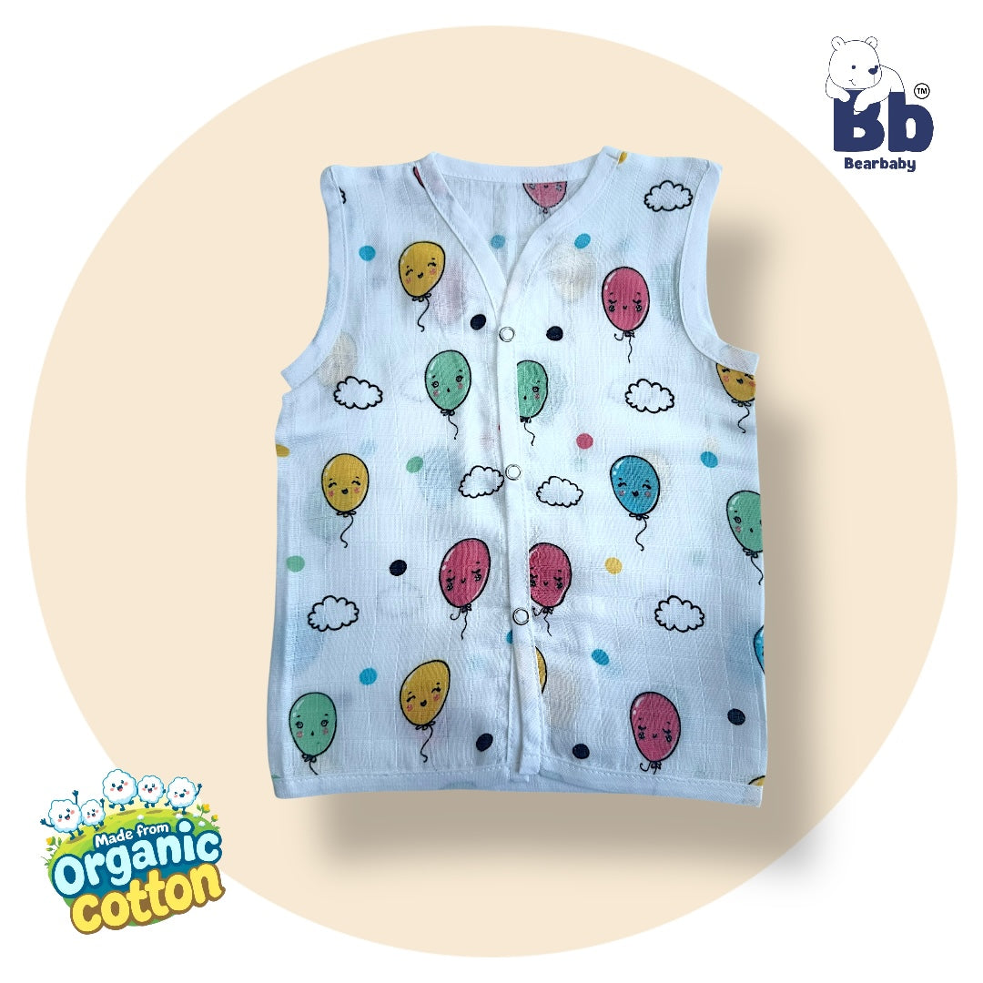 Baby Unisex Organic Cotton Muslin Jhabla -Size 3M to 6M-Combo Pack Of 5-Assorted Print 1