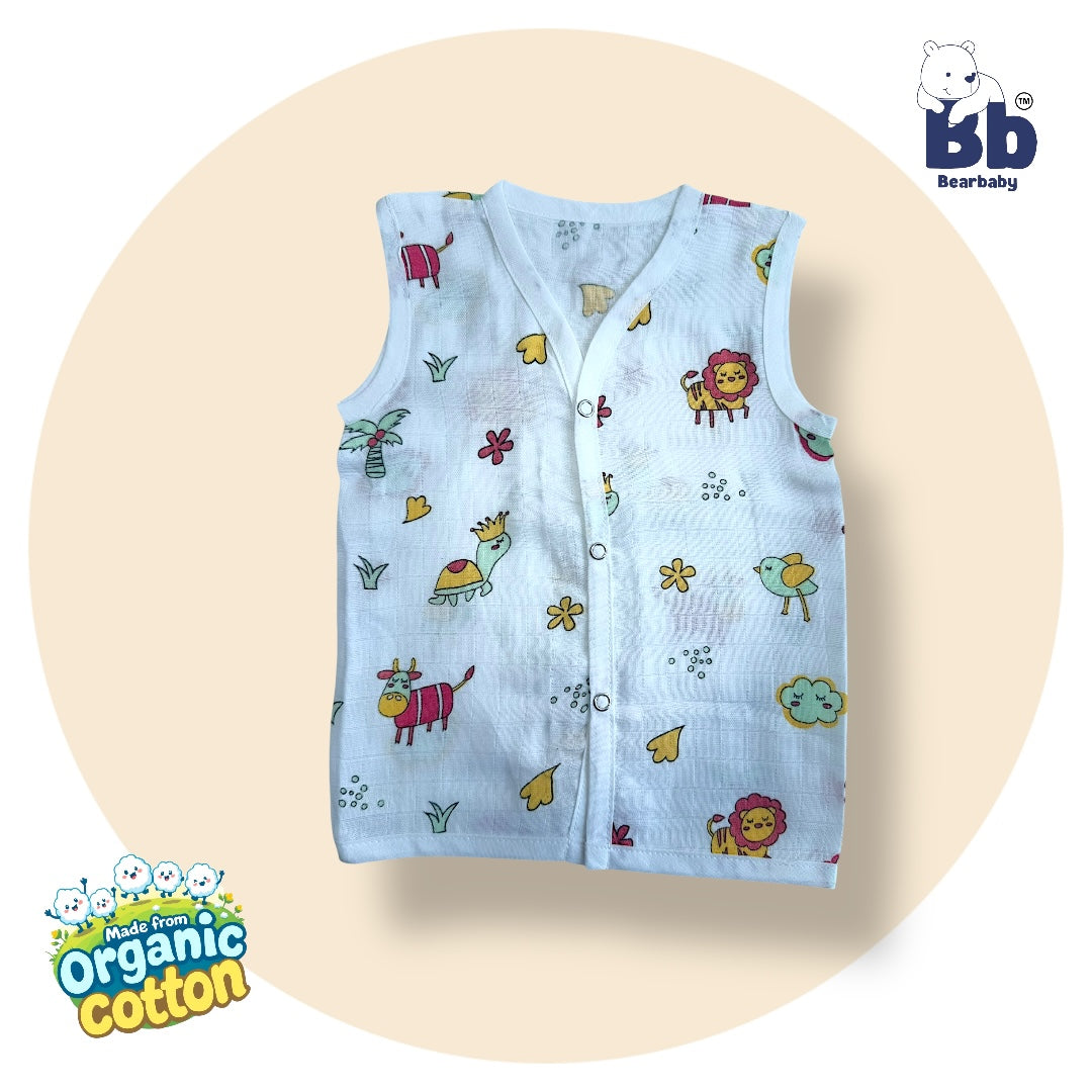 Baby Unisex Organic Cotton Muslin Jhabla -Size 3M to 6M-Combo Pack Of 5-Assorted Print 1