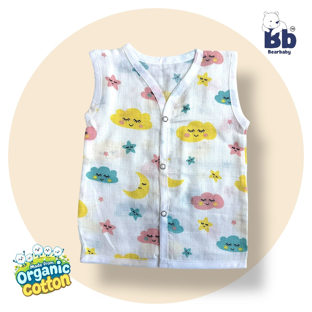Baby Unisex Organic Cotton Muslin Jhabla -Size 3M to 6M-Combo Pack Of 5-Assorted Print 2