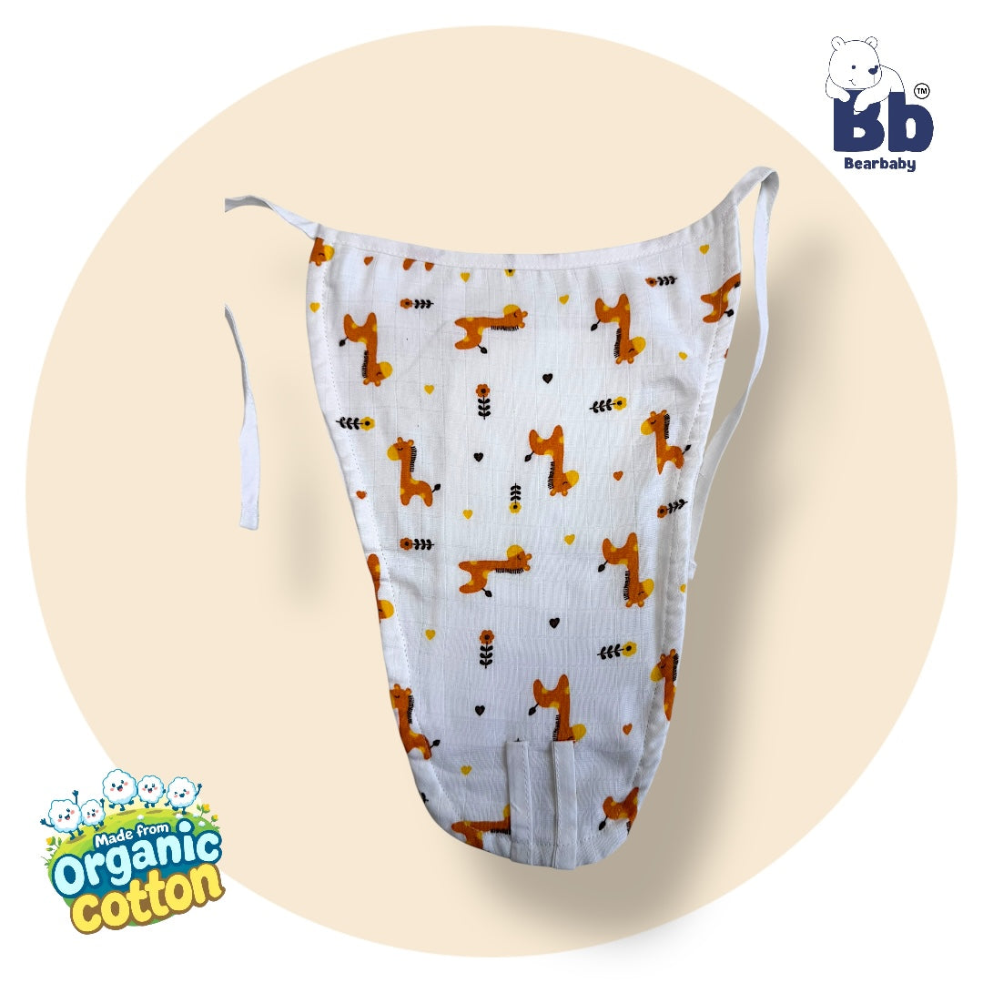 Organic Cotton 5Layer Insert Muslin Nappy -Size 3M to 6M-Combo Pack Of 3-Multi Print