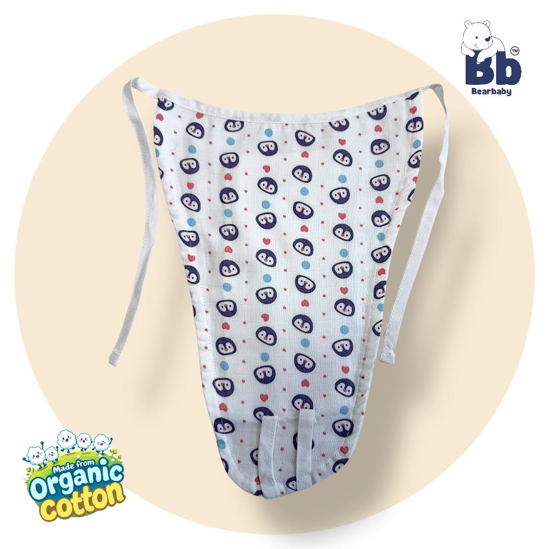 Organic Cotton 5Layer Insert Muslin Nappy -Size 3M to 6M-Combo Pack Of 3-Multi Print