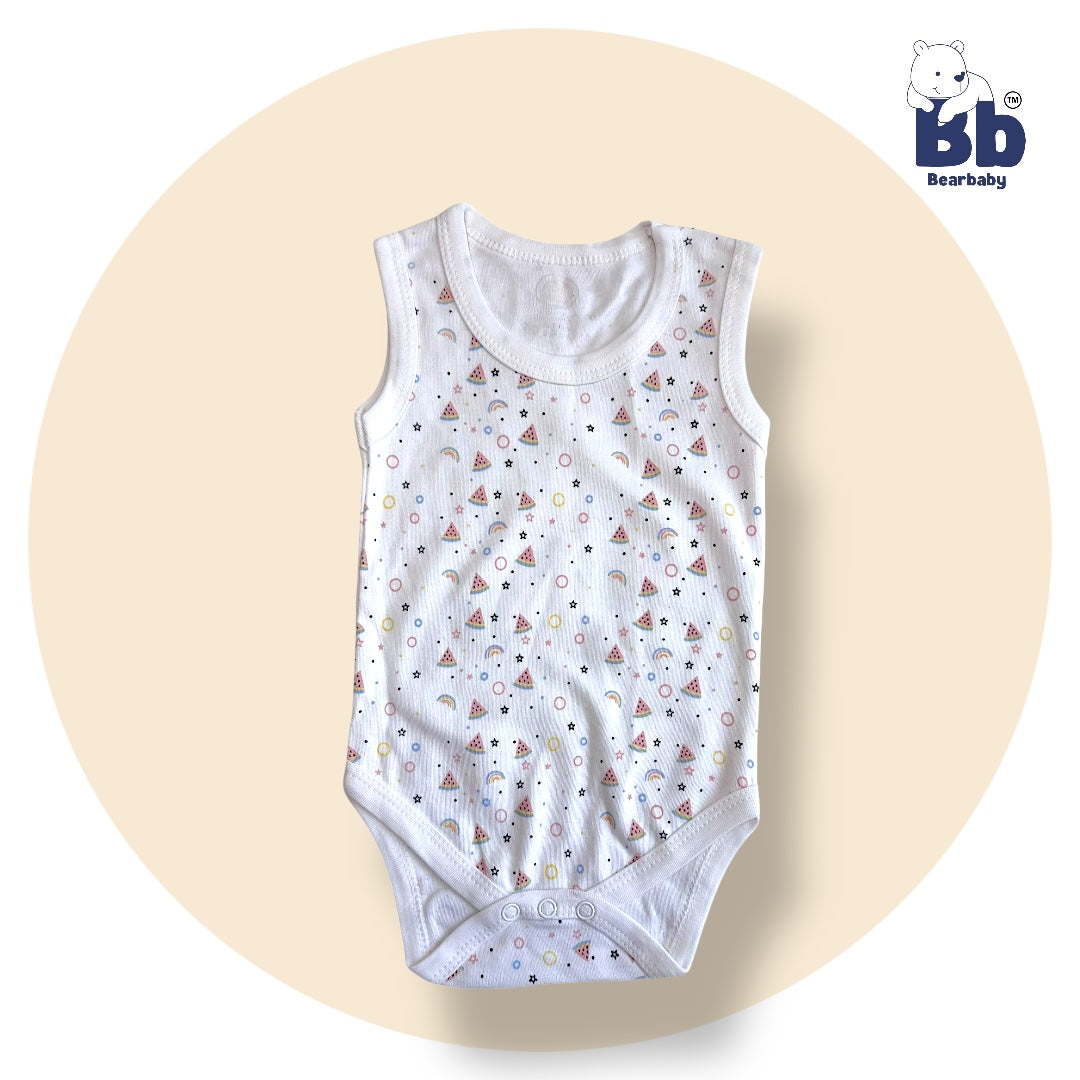 Baby Cotton Roamper Sleevless/UniSex -Size 3M to 6M-Combo Pack Of 3-Multi Print1