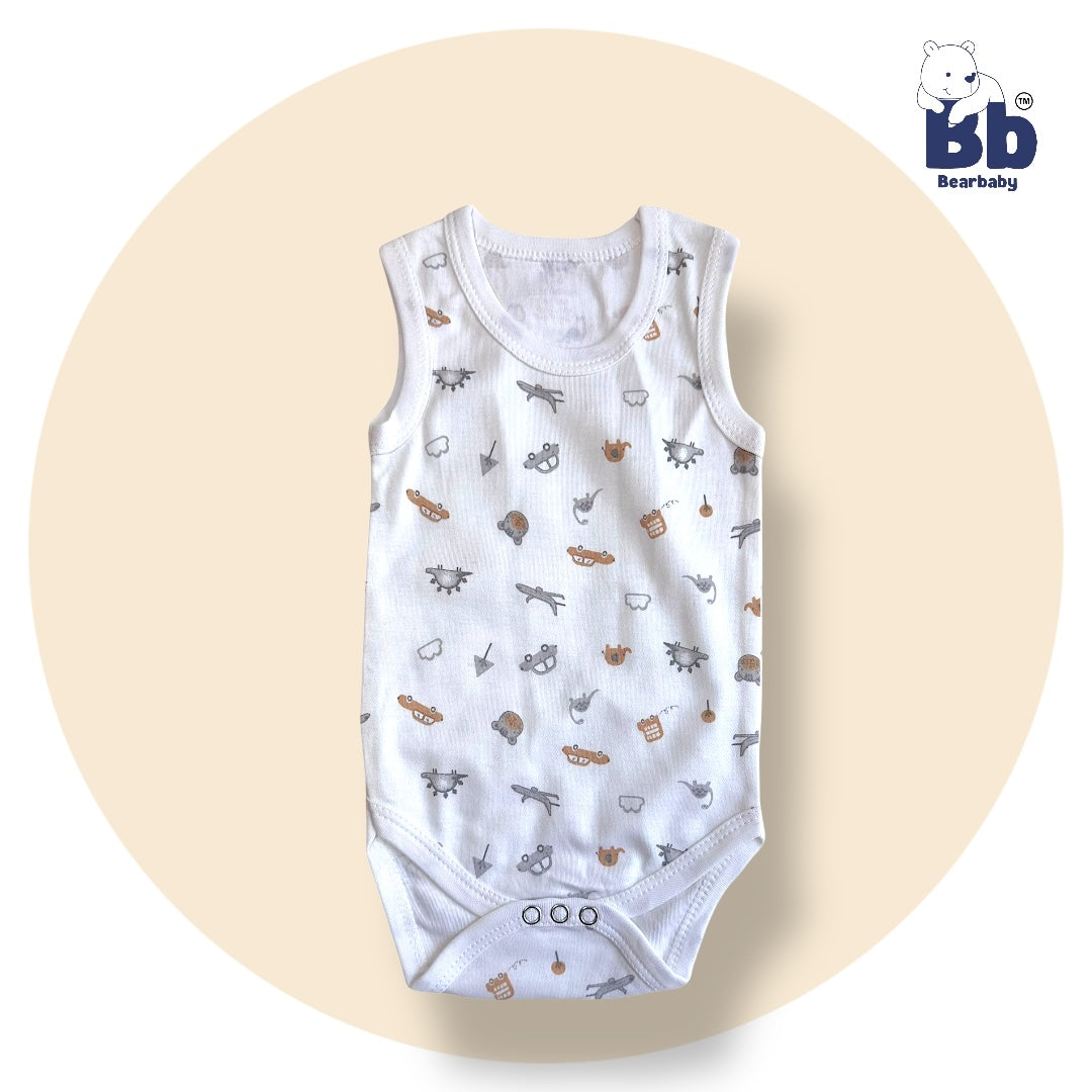 Baby Cotton Roamper Sleevless/UniSex -Size 3M to 6M-Combo Pack Of 3-Multi Print1