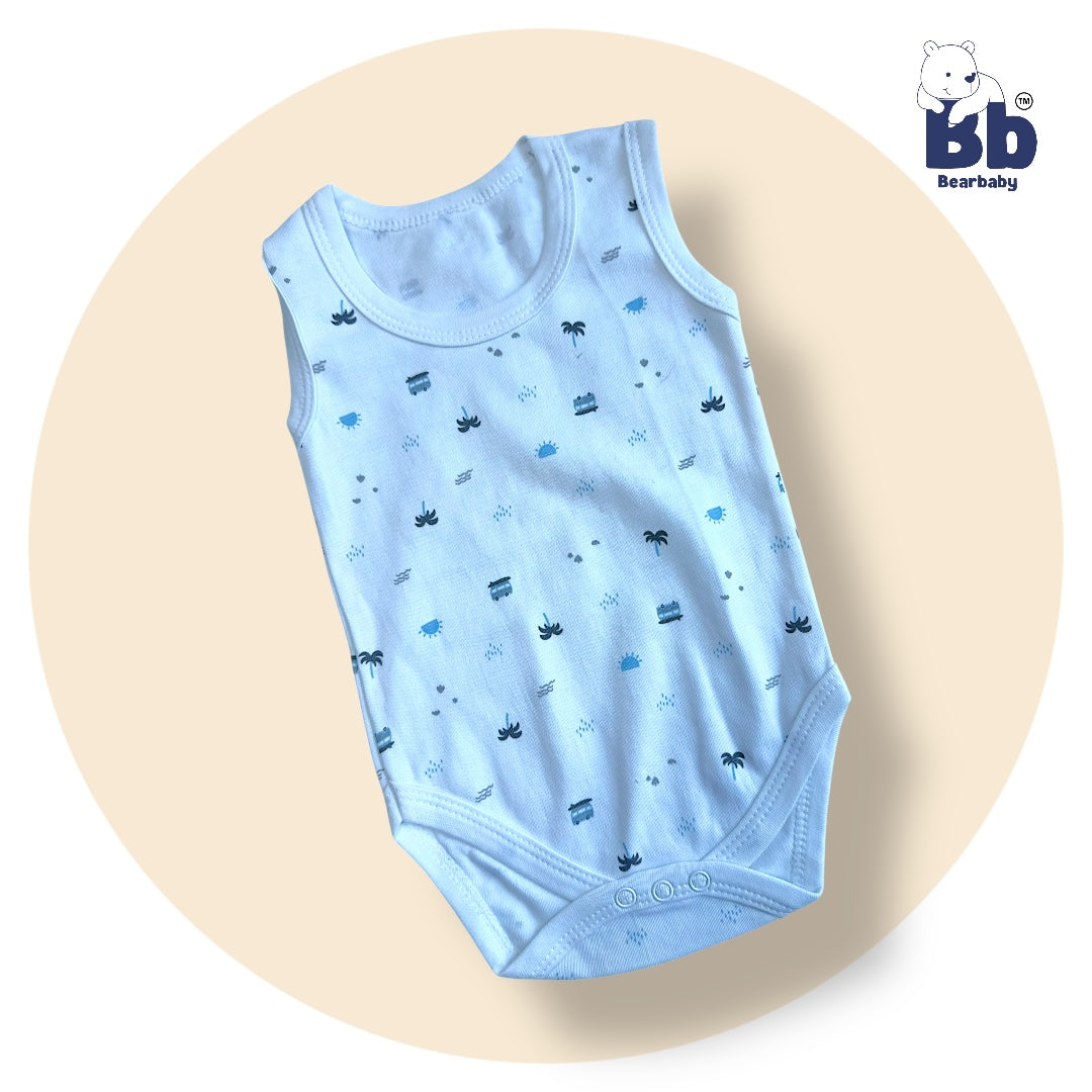 Baby Cotton Roamper Sleevless/UniSex -Size 3M to 6M-Combo Pack Of 5-Multi Print1