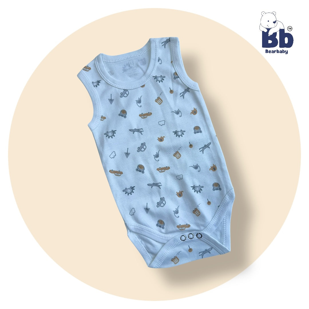 Baby Cotton Roamper Sleevless/UniSex -Size 3M to 6M-Combo Pack Of 5-Multi Print1