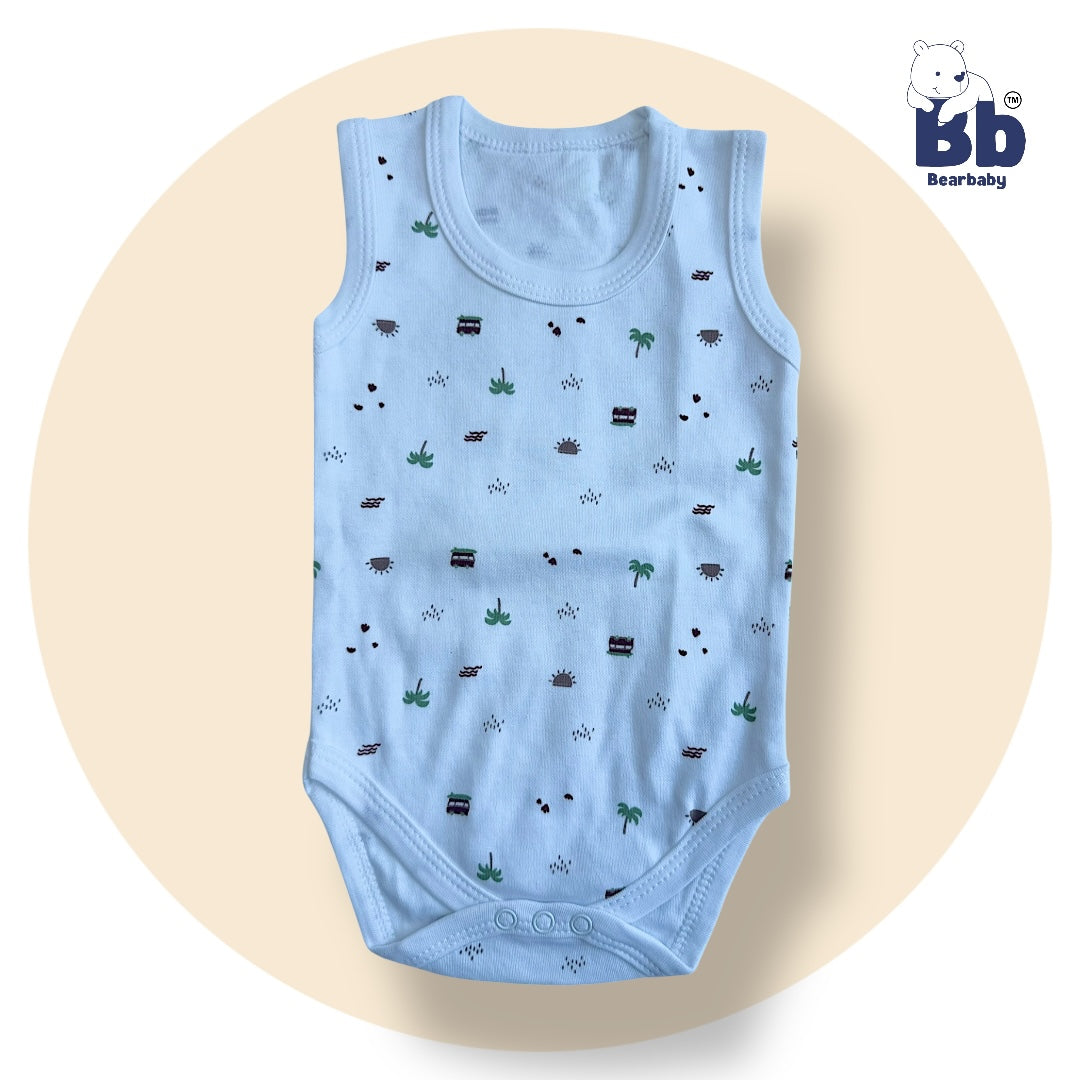 Baby Cotton Roamper Sleevless/UniSex -Size 3M to 6M-Combo Pack Of 5-Multi Print1