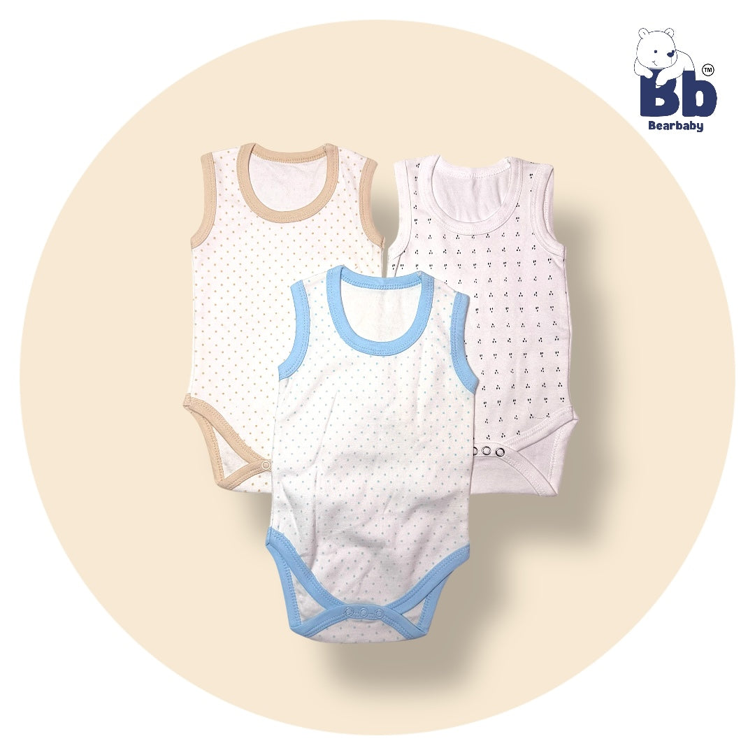 Baby Cotton Roamper Sleevless/UniSex -Size 6M to 9M-Combo Pack Of 3-Multi Print