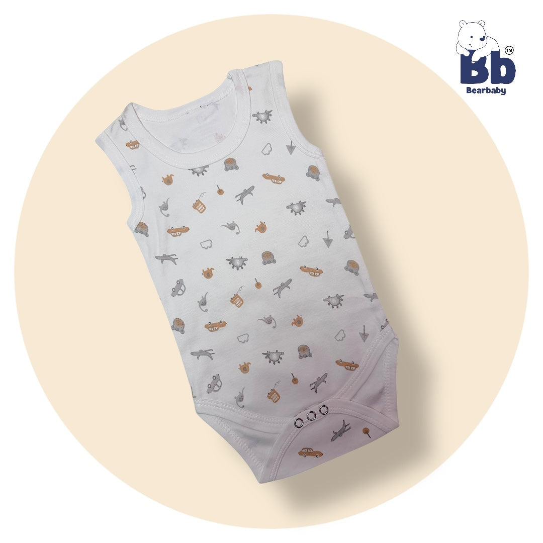Baby Cotton Roamper Sleevless/UniSex -Size 6M to 9M-Combo Pack Of 5-Multi Print