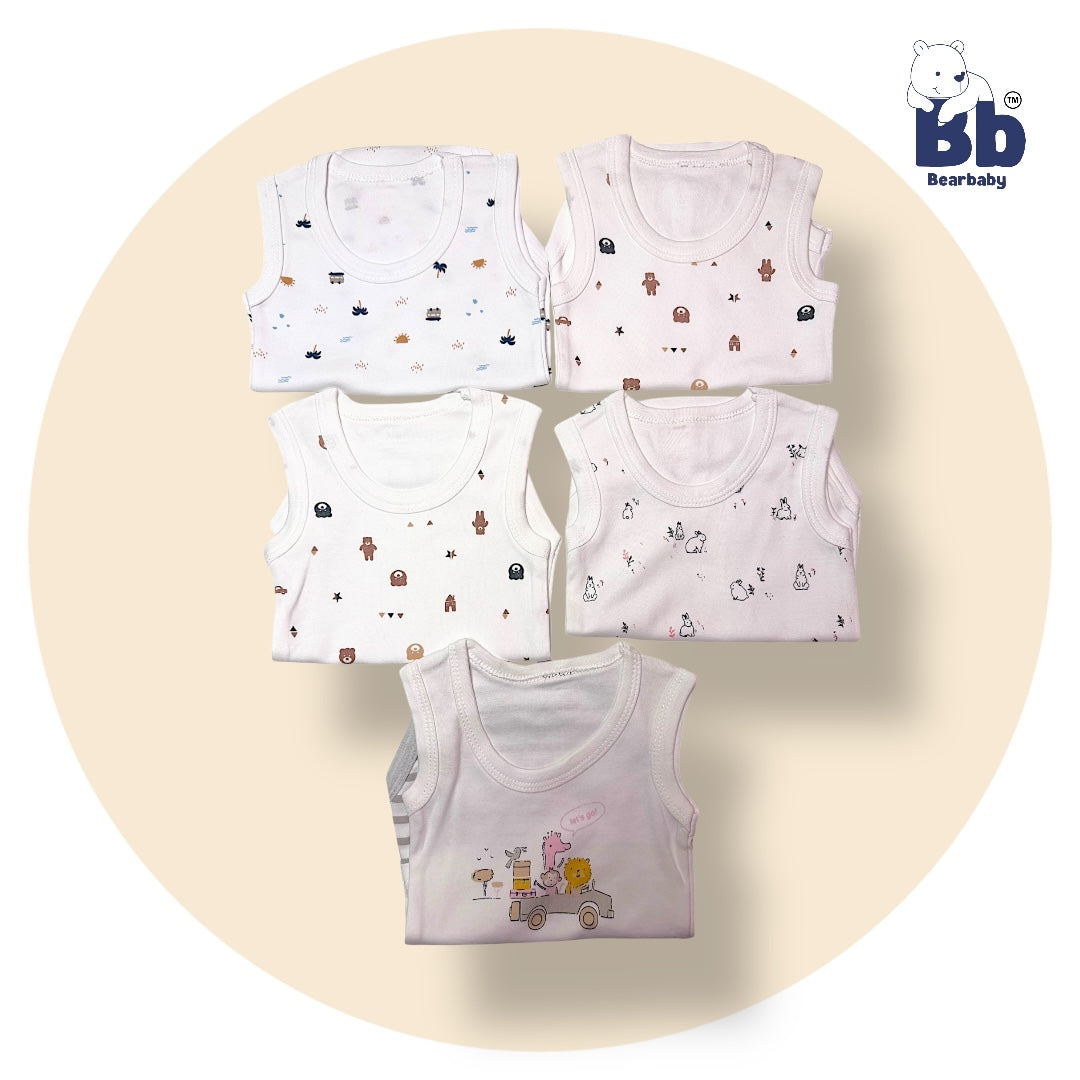 Baby Cotton Roamper Sleevless/UniSex -Size 6M to 9M-Combo Pack Of 5-Multi Print