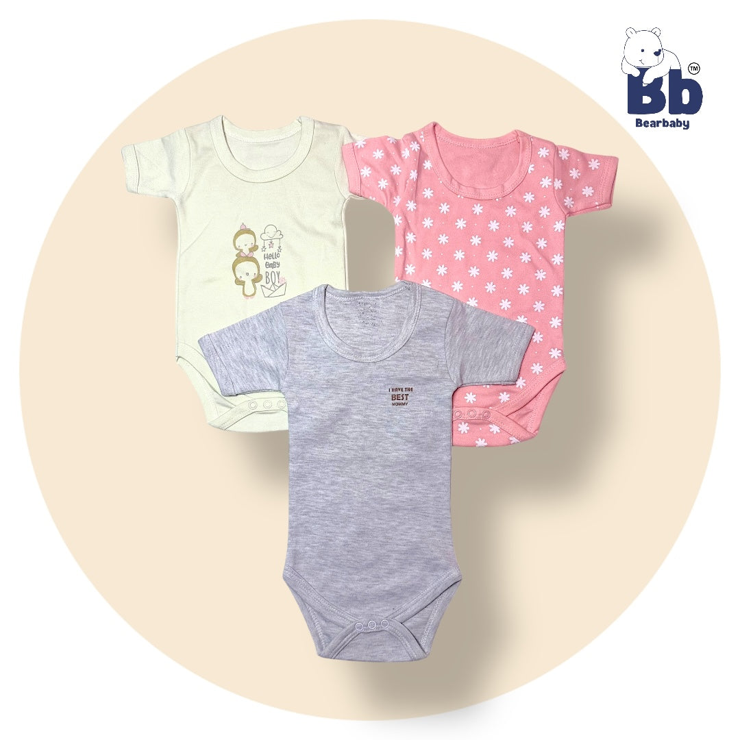 Baby Cotton Roamper Half Sleev/UniSex -Size 6M to 9M-Combo Pack Of 3-Multi Print