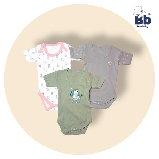 Baby Cotton Roamper Half Sleev/UniSex -Size 6M to 9M-Combo Pack Of 3-Multi Print