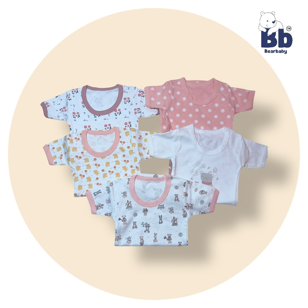 Baby Cotton Roamper Half Sleev/UniSex -Size 9M to 12M-Combo Pack Of 5-Multi Print