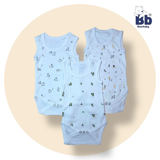 Baby Cotton Roamper Sleevless/UniSex -Size 9M to 12M-Combo Pack Of 3-Multi Print