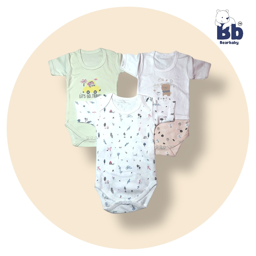 Baby Cotton Roamper Half Sleev/UniSex -Size 9M to 12M-Combo Pack Of 3-Multi Print