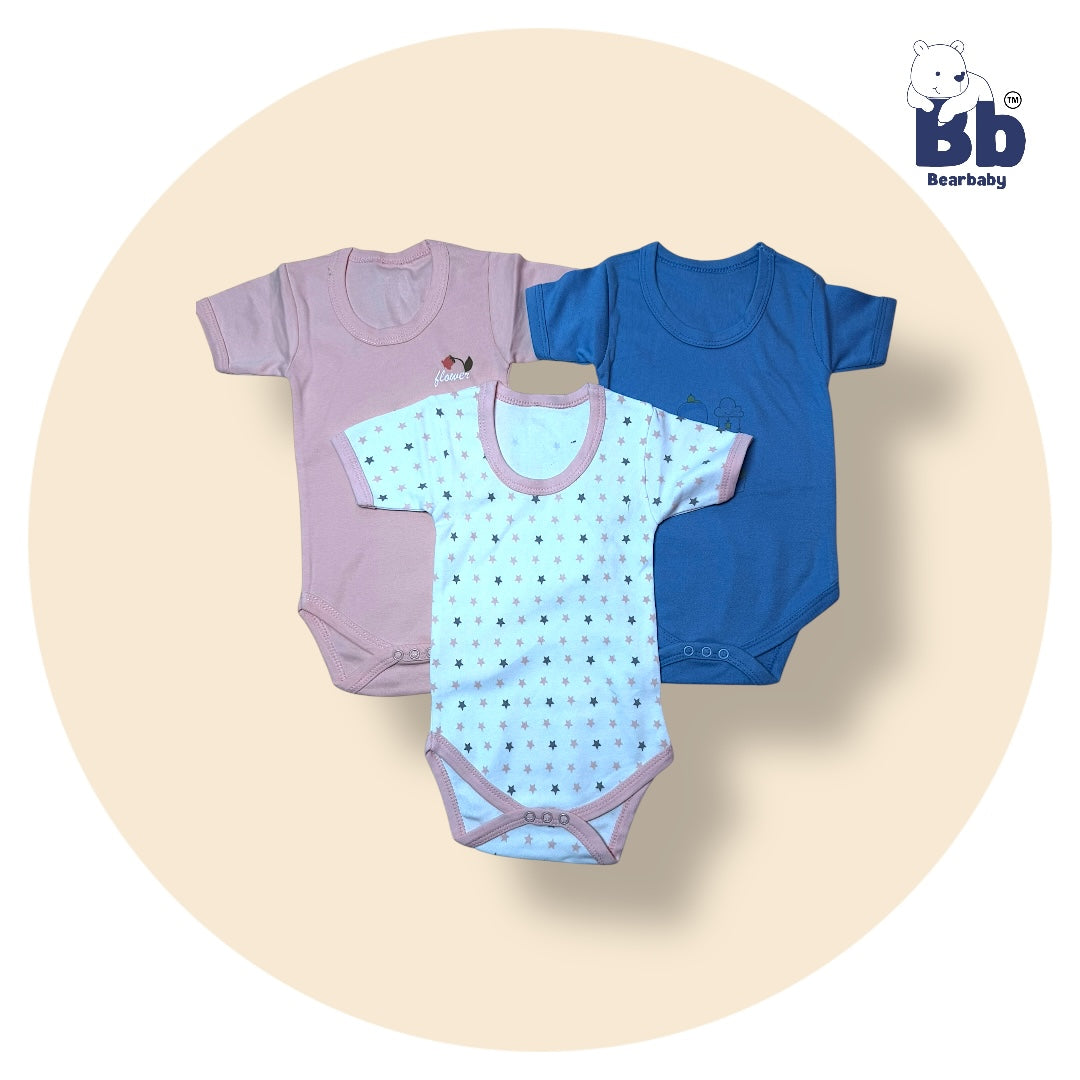 Baby Cotton Roamper Half Sleev/UniSex -Size 9M to 12M-Combo Pack Of 3-Multi Print