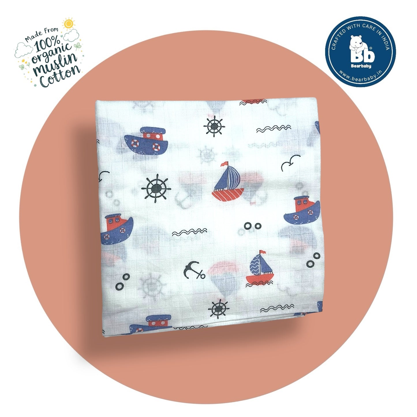 Muslin Soft Cotton Swaddle/Baby Wrapper-Size 100cm*100cm-Combo Pack of 3-Assorted Prints1