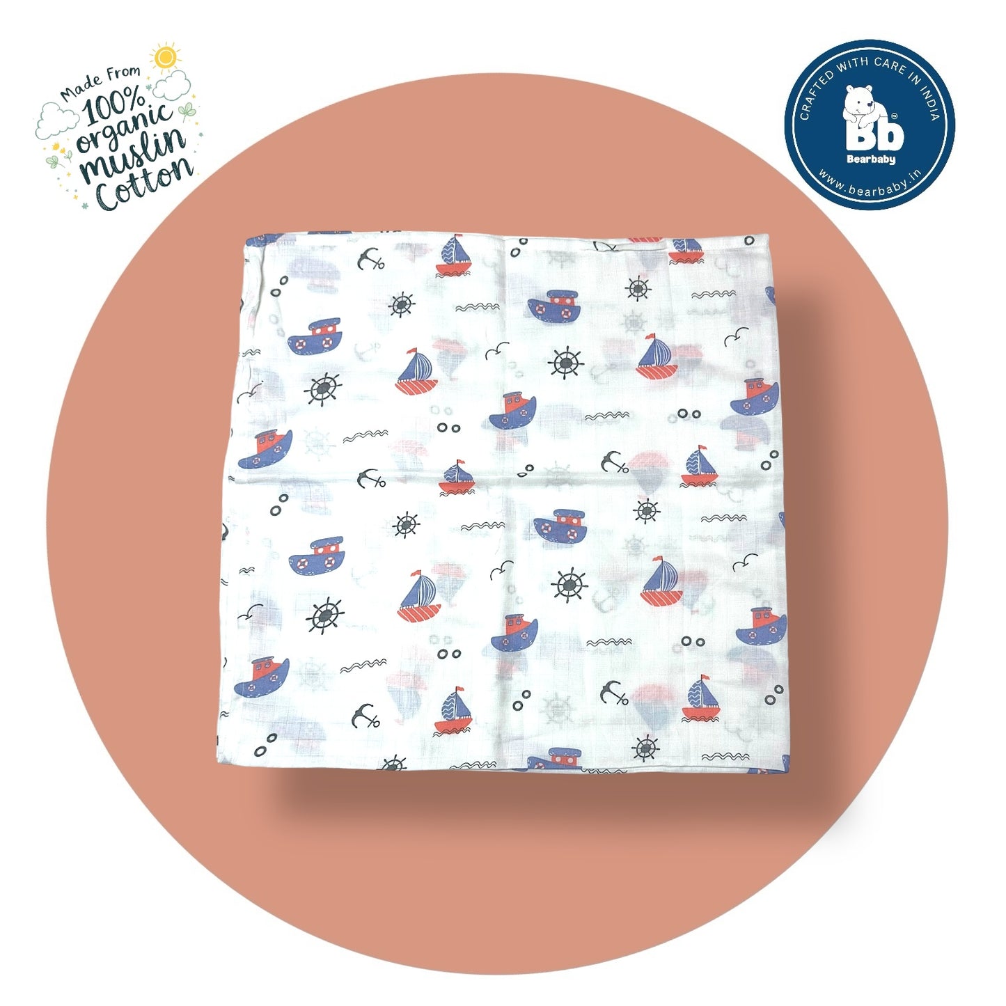 Muslin Soft Cotton Swaddle/Baby Wrapper-Size 100cm*100cm-Combo Pack of 3-Assorted Prints1