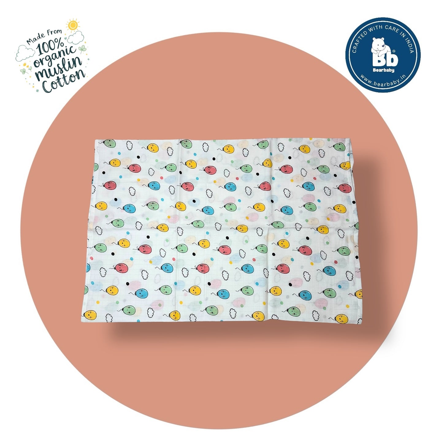 Muslin Towel for Newborn Baby-1Layer/Size 70cm*145cm-Combo Pack 2-Assorted Prints2