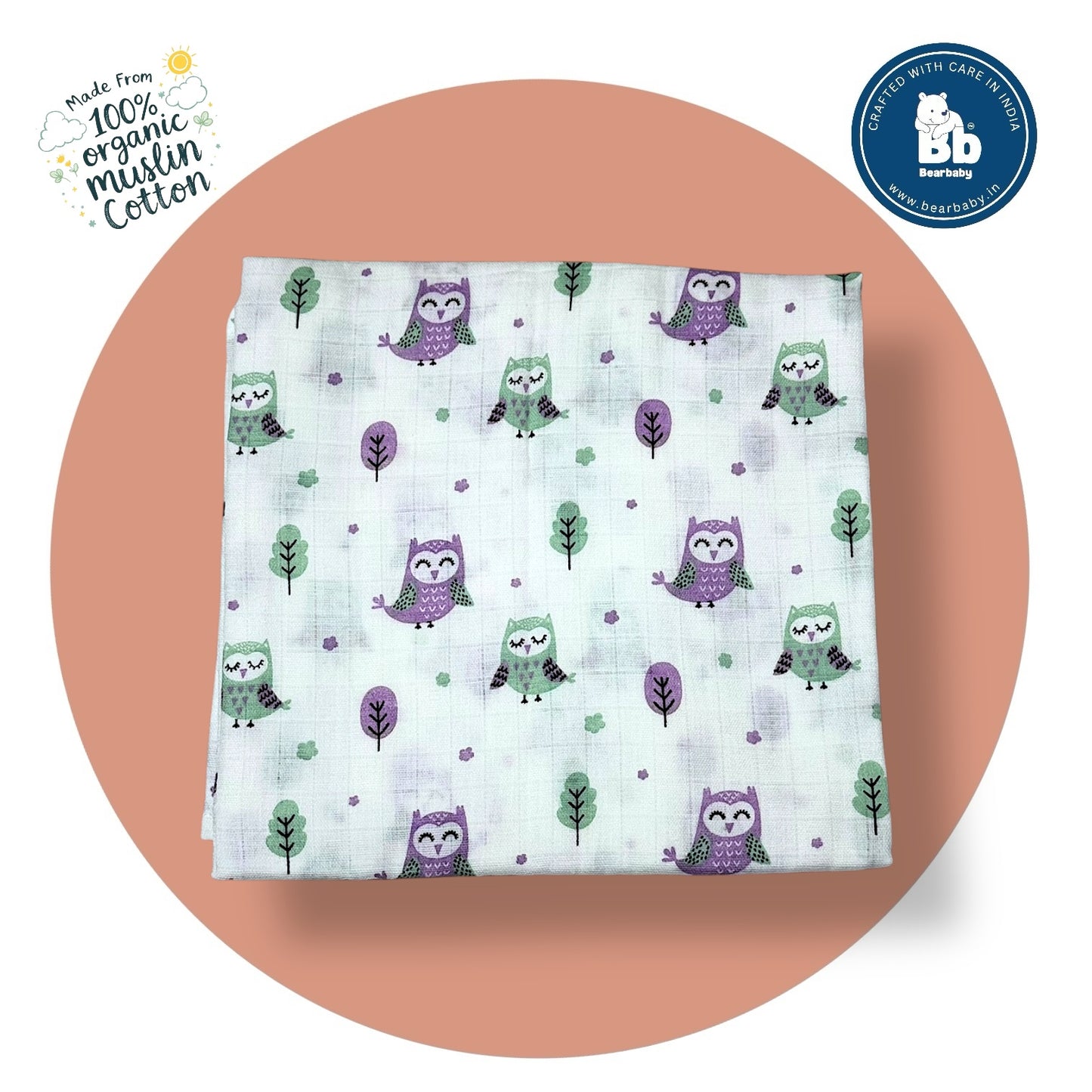 Muslin Towel for Newborn Baby-1Layer/Size 70cm*145cm-Combo Pack 2-Assorted Prints3