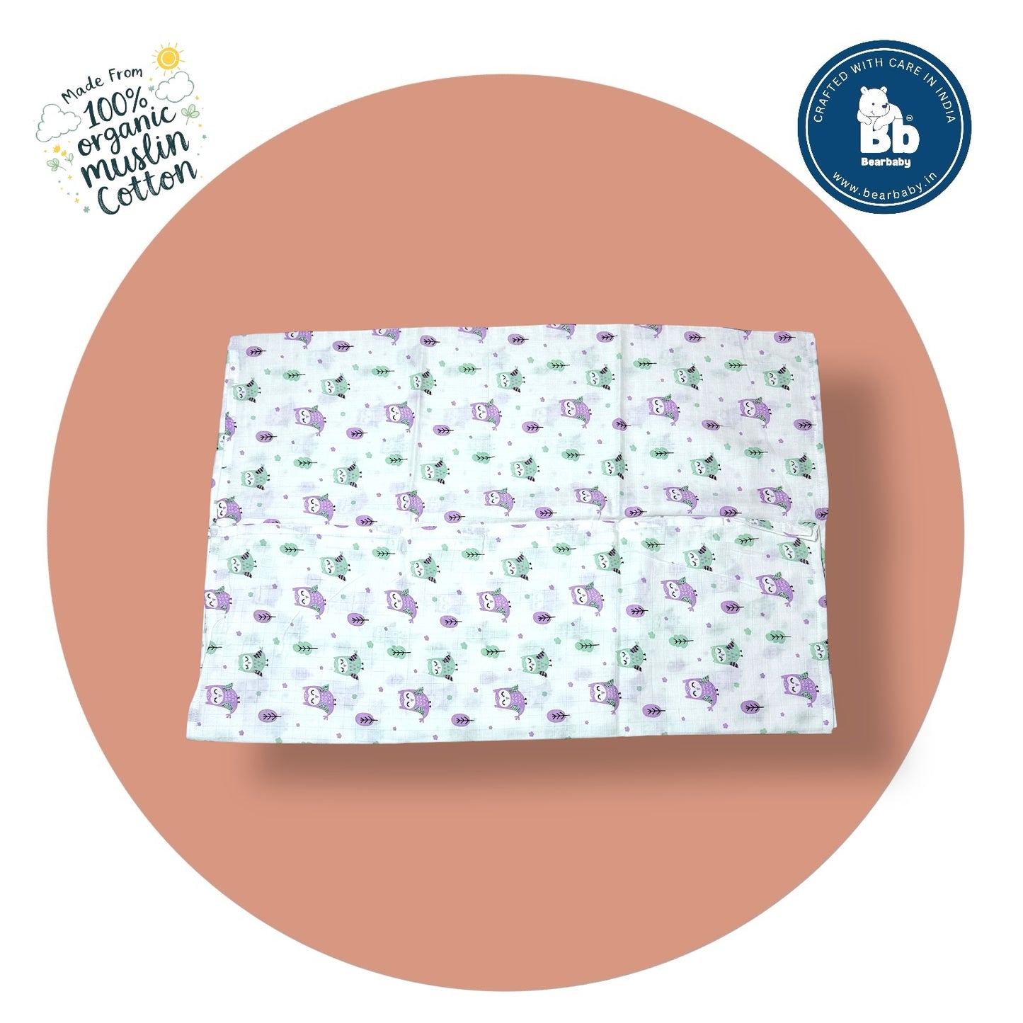 Muslin Towel for Newborn Baby-1Layer/Size 70cm*145cm-Combo Pack 2-Assorted Prints3