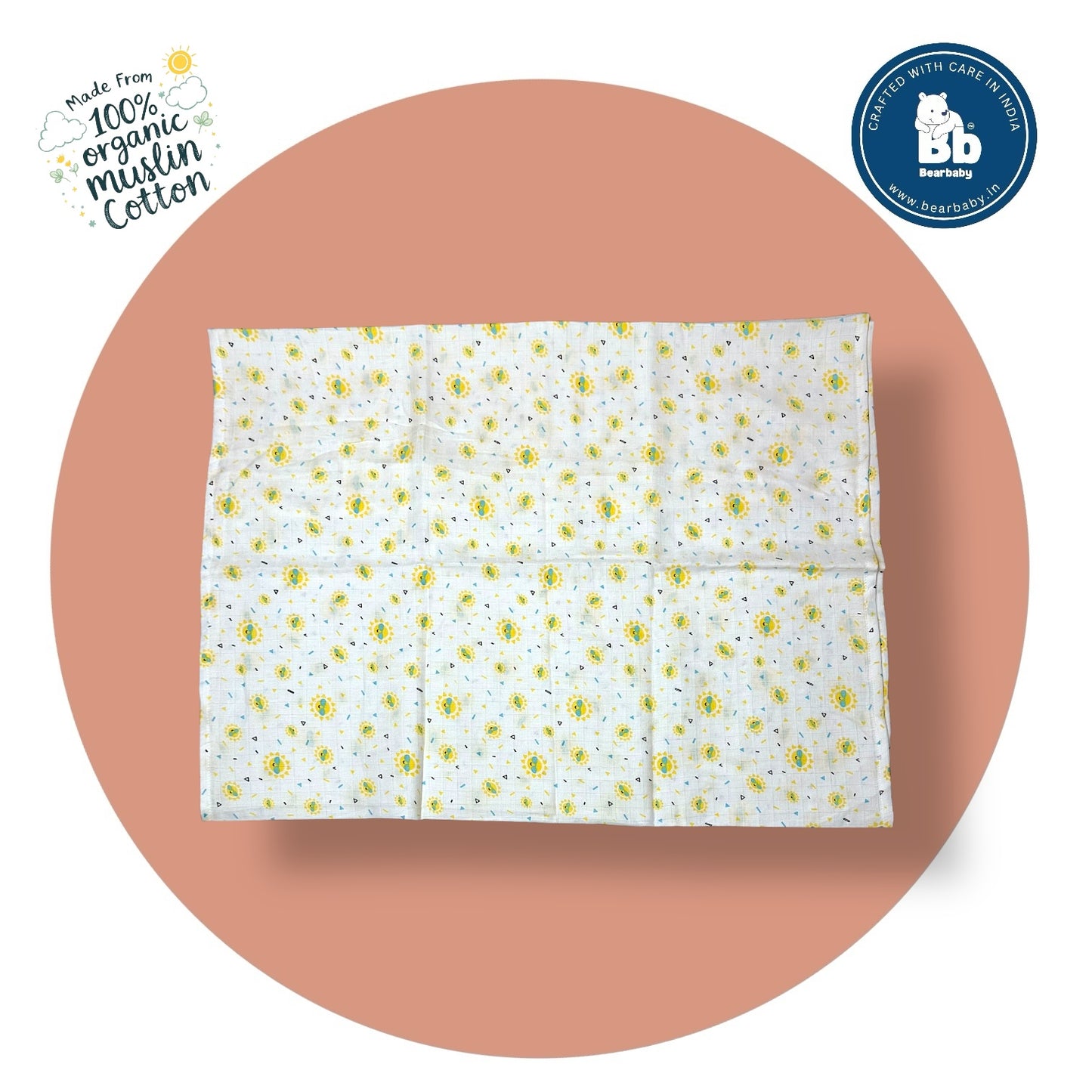 Muslin Towel for Newborn Baby-1Layer/Size 70cm*145cm-Combo Pack 2-Assorted Prints1