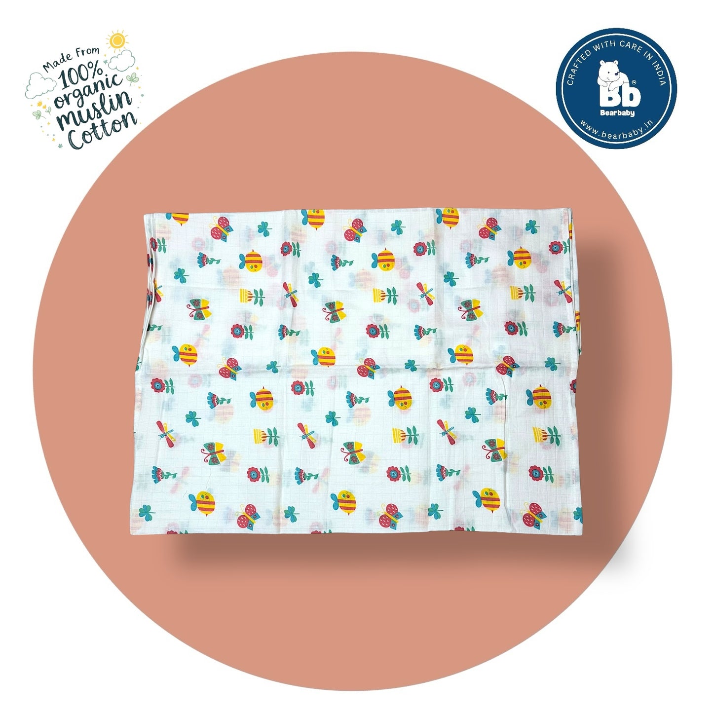 Muslin Towel for Newborn Baby-1Layer/Size 70cm*145cm-Combo Pack 2-Assorted Prints2