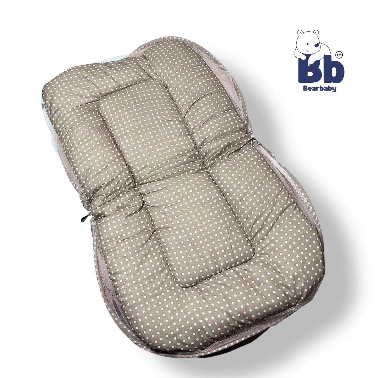 Baby Bed with Thick Mattress & Mosquito Net & Neck Pillowwith Zip Closure-Back to School