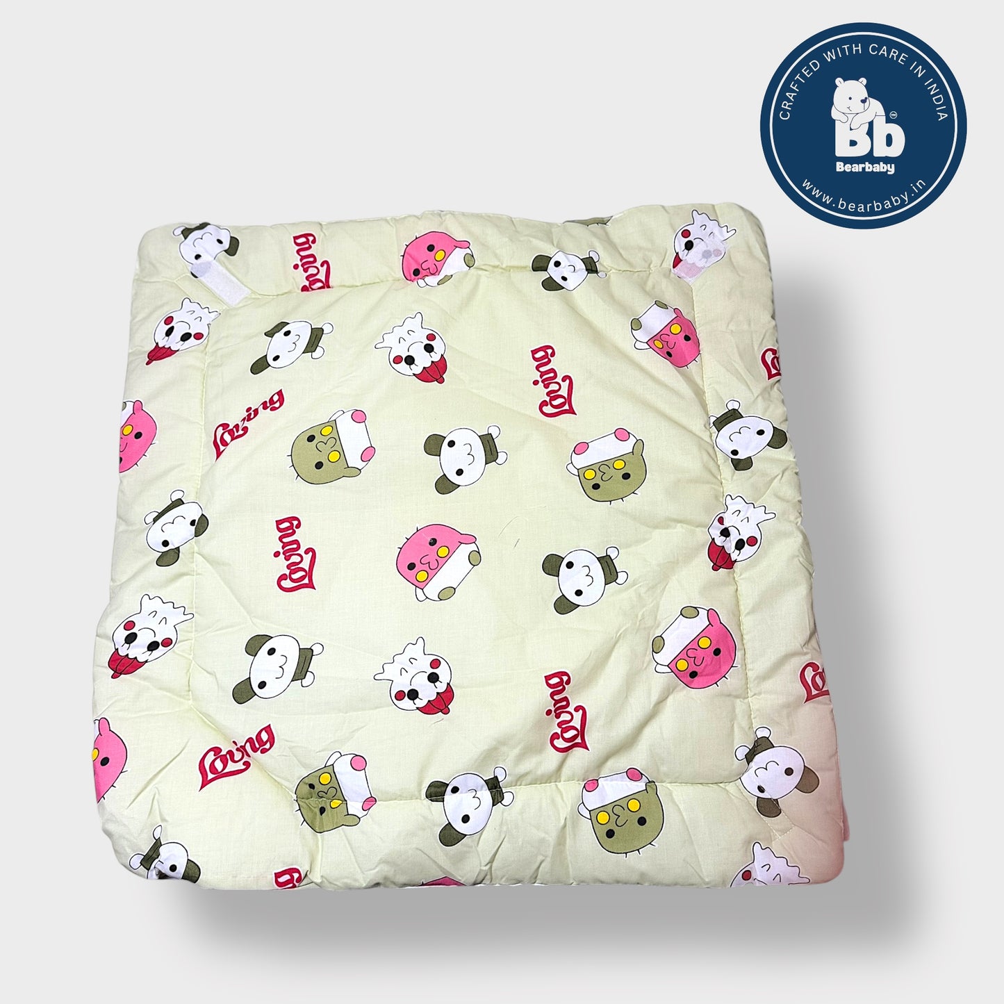 Cotton Quilted Hooded Wrapper/Blanket For Baby-Cartoon Print