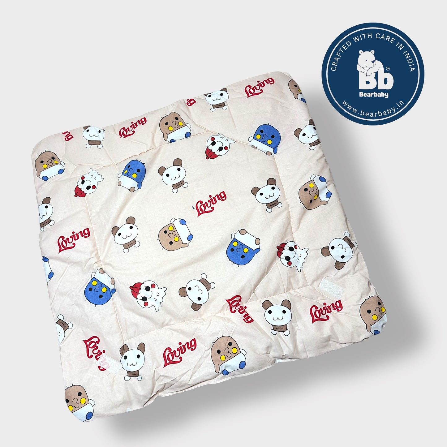 Cotton Quilted Hooded Wrapper/Blanket For Baby-Cartoon Print