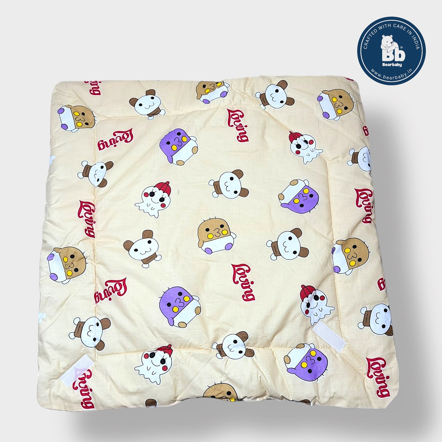 Cotton Quilted Hooded Wrapper/Blanket For Baby-Cartoon Print