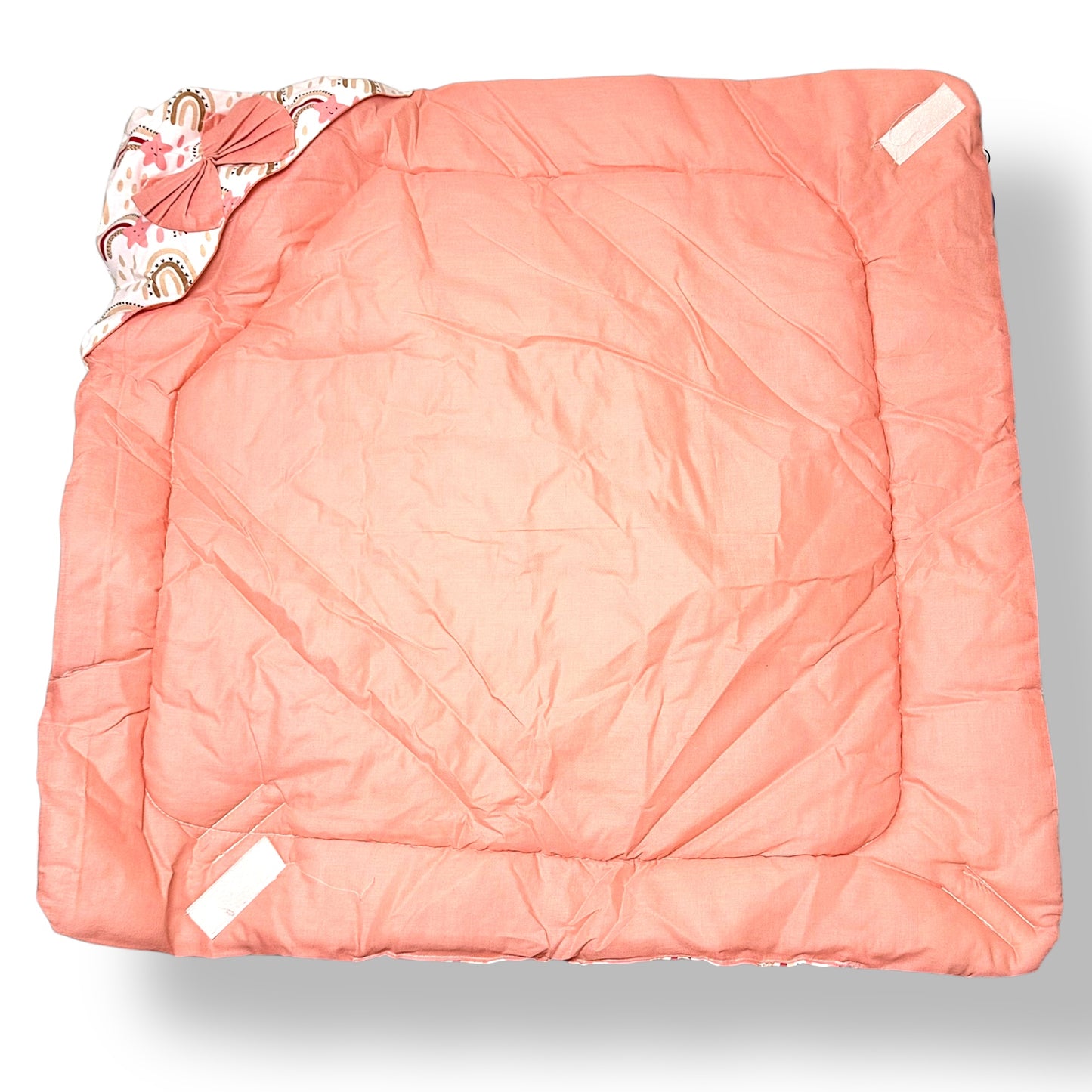 Cotton Quilted Hooded Wrapper/Blanket For Baby-Rainbow Print