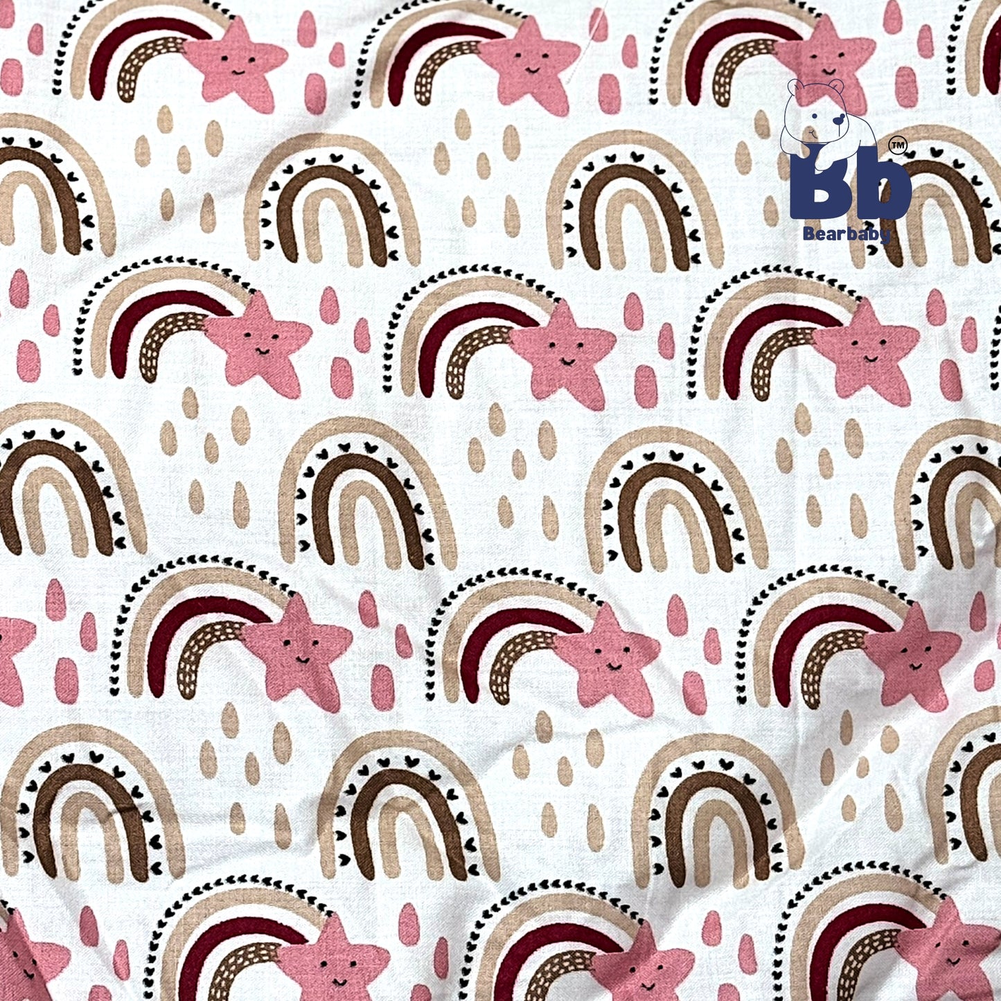 Cotton Quilted Hooded Wrapper/Blanket For Baby-Rainbow Print
