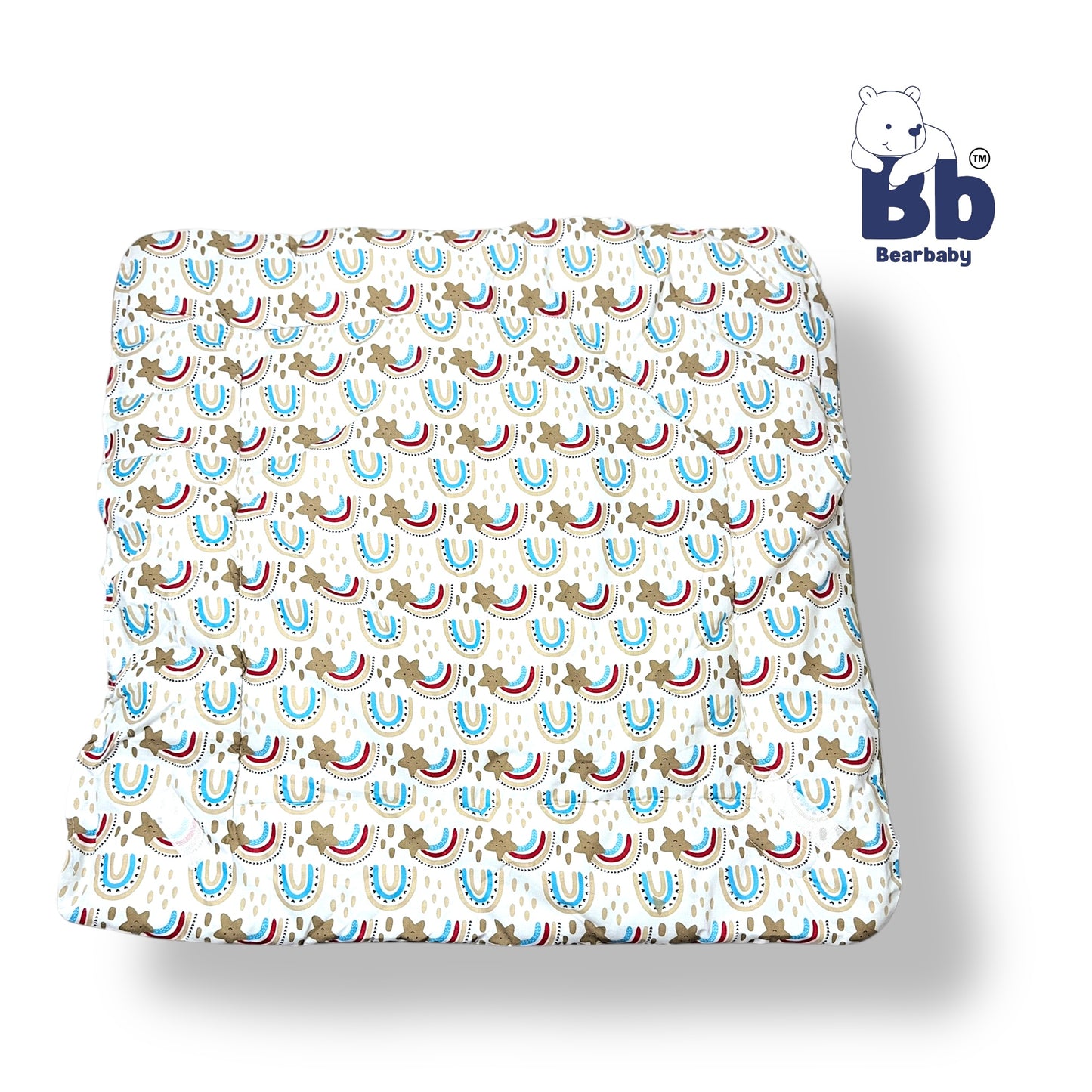 Cotton Quilted Hooded Wrapper/Blanket For Baby-Rainbow Print