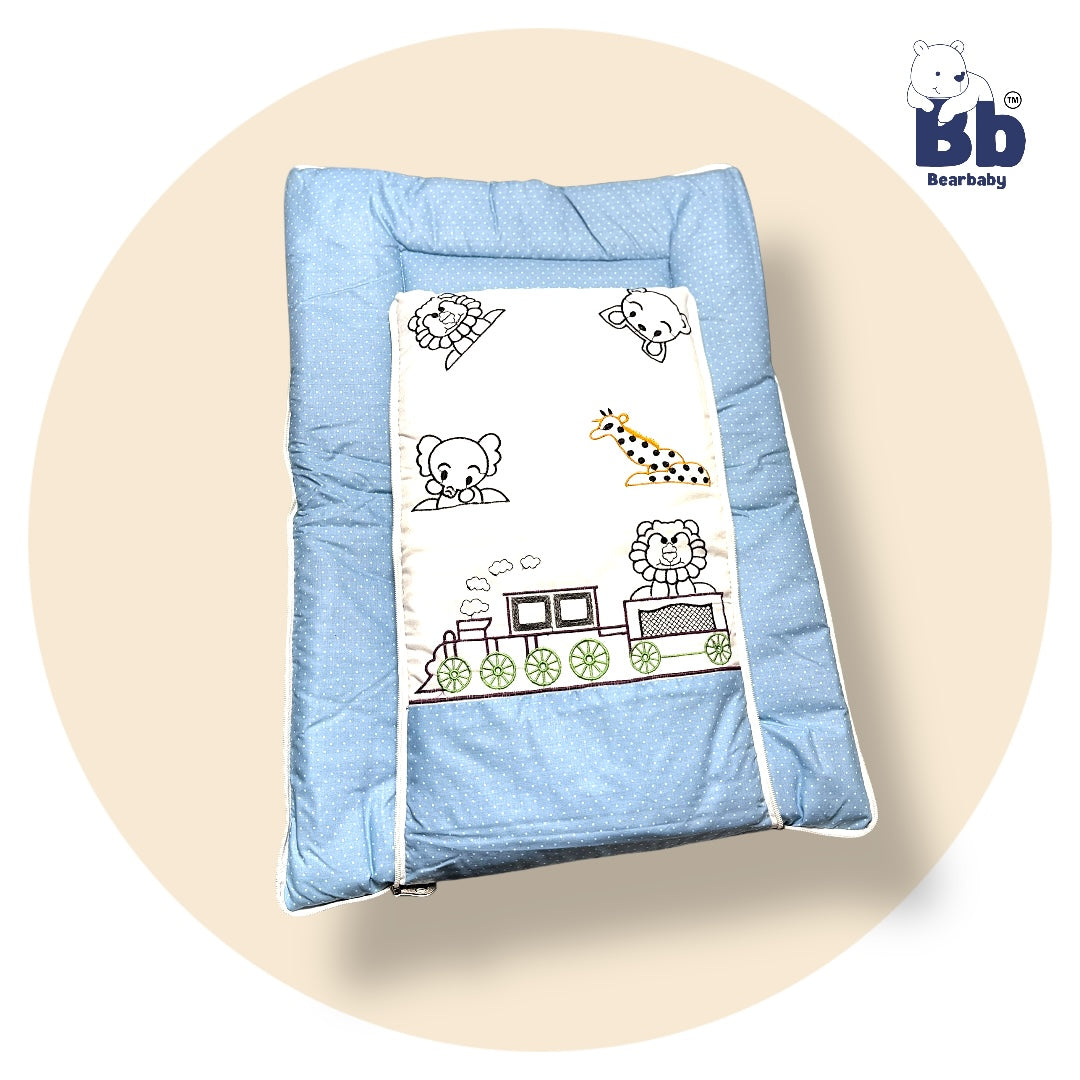 BearBaby Premium Embroidery Print 3-in-1 Baby Bed | Sleeping Bag, Carry Nest & Mattress | Soft Cotton, Foldable & Washable Newborn Bedding (0–12 Months) 2