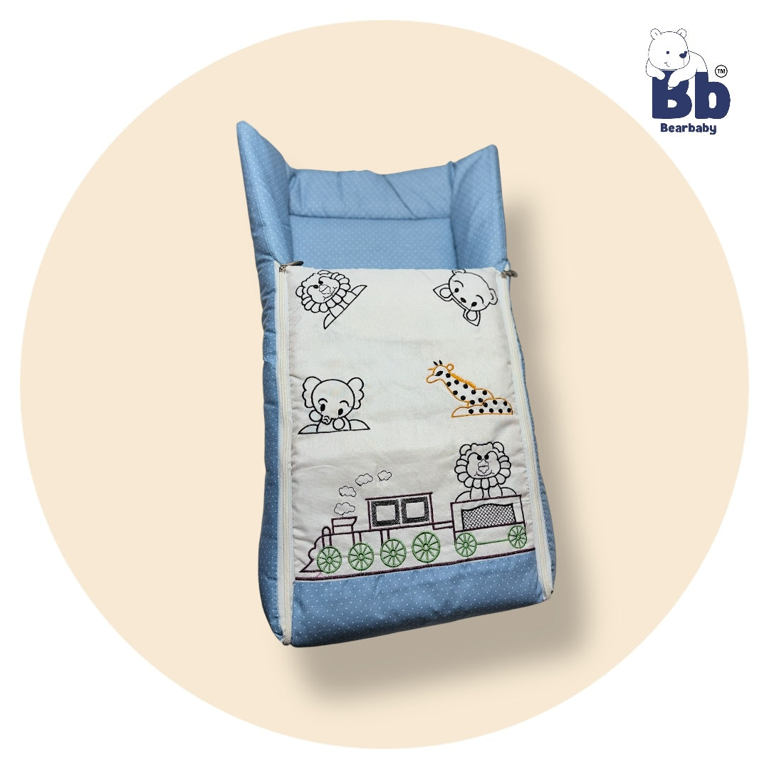 BearBaby Premium Embroidery Print 3-in-1 Baby Bed | Sleeping Bag, Carry Nest & Mattress | Soft Cotton, Foldable & Washable Newborn Bedding (0–12 Months) 2
