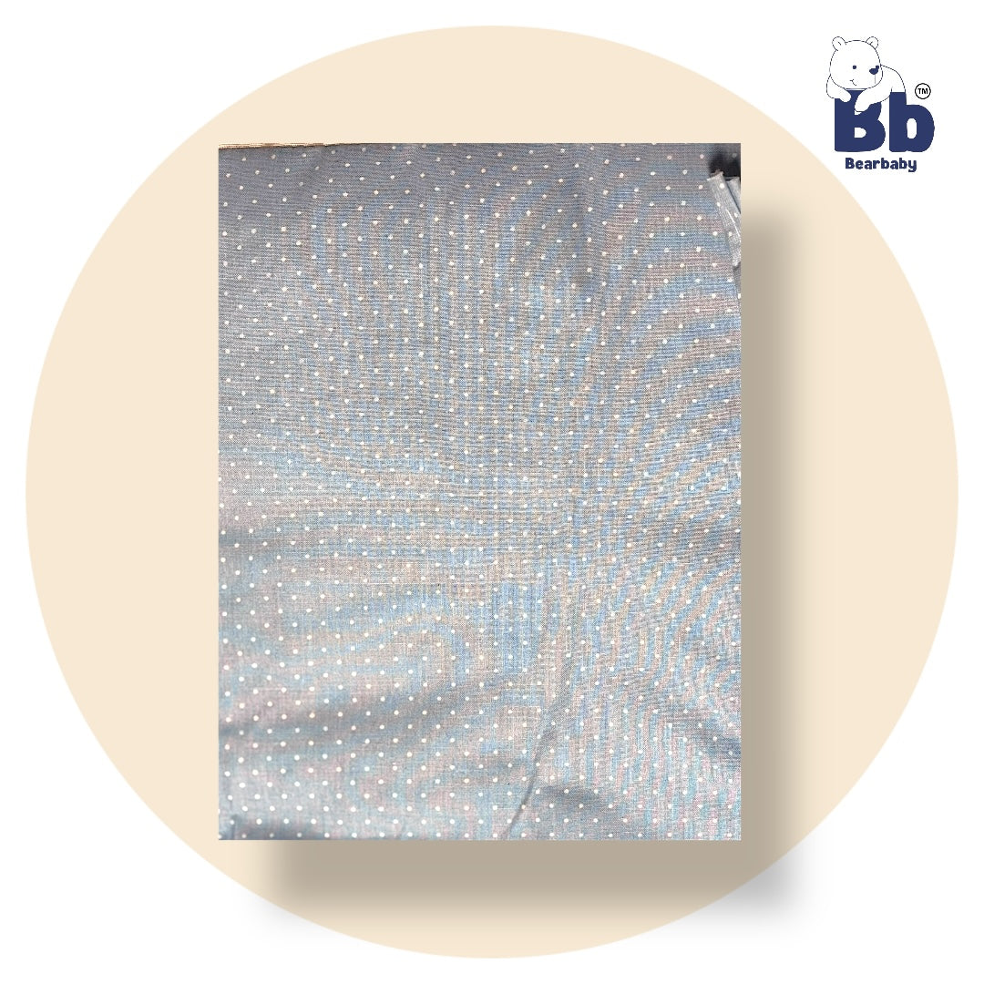 BearBaby Premium Embroidery Cotton Bedding Set | Baby Mattress with Bolster Set & Free Pillow | Soft & Washable Newborn Bedding (0–12 Months) BLUE