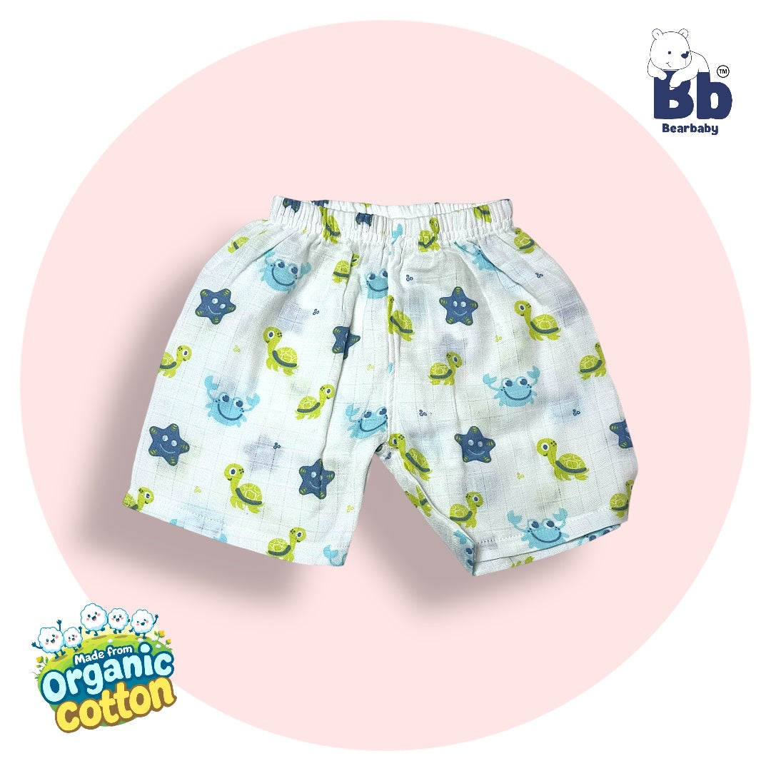 Baby Unisex Organic Cotton Muslin Sleevless Jhabla & Payjama Set - Size 9m-12m-Star Print