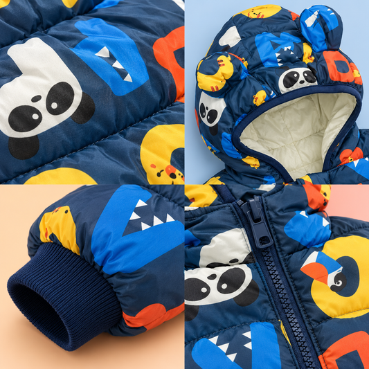 Bearbaby Printed Baby Puffer Jacket | Hooded Winter Jacket for Kids ---20