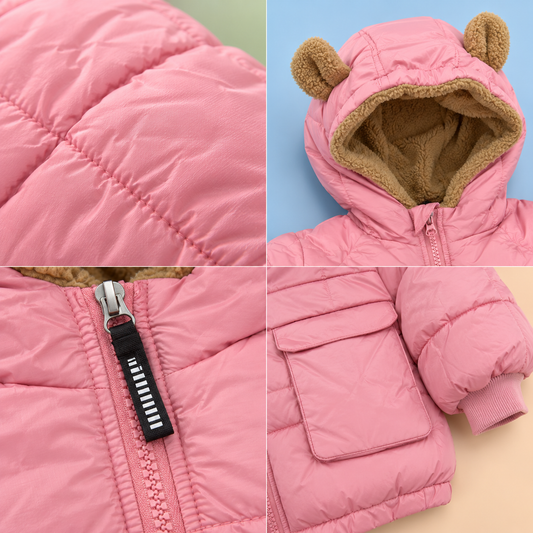 Bearbaby Baby Bear Ear Puffer Jacket | Hooded Padded Winter Jacket ---18