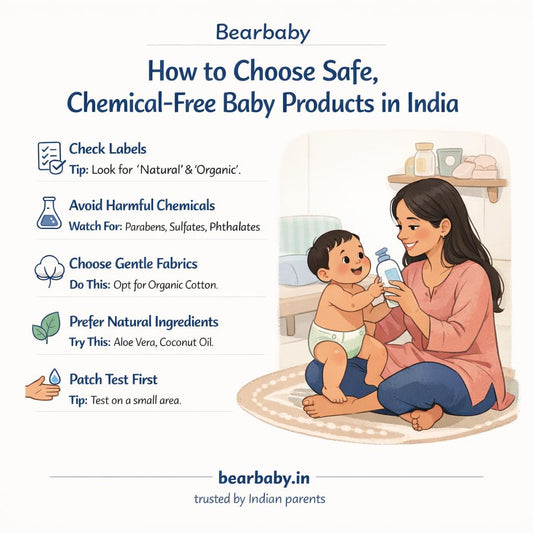 Learn how to choose safe, chemical-free baby products in India. This guide offers practical tips for Indian parents to make informed baby care choices.