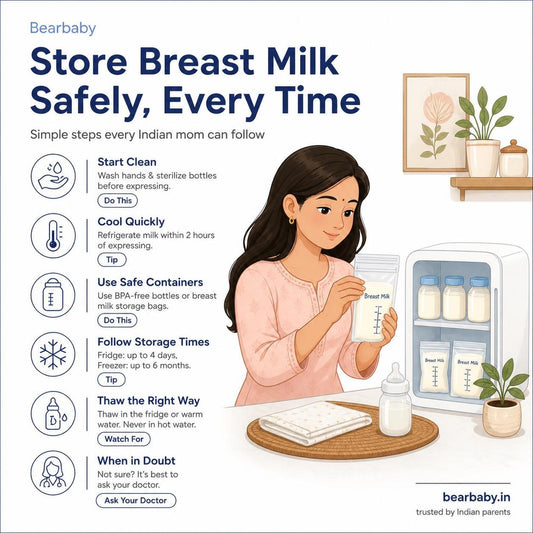 Learn how to store breast milk safely in India with practical tips tailored for Indian climates. Ensure your baby's nourishment stays fresh and secure.