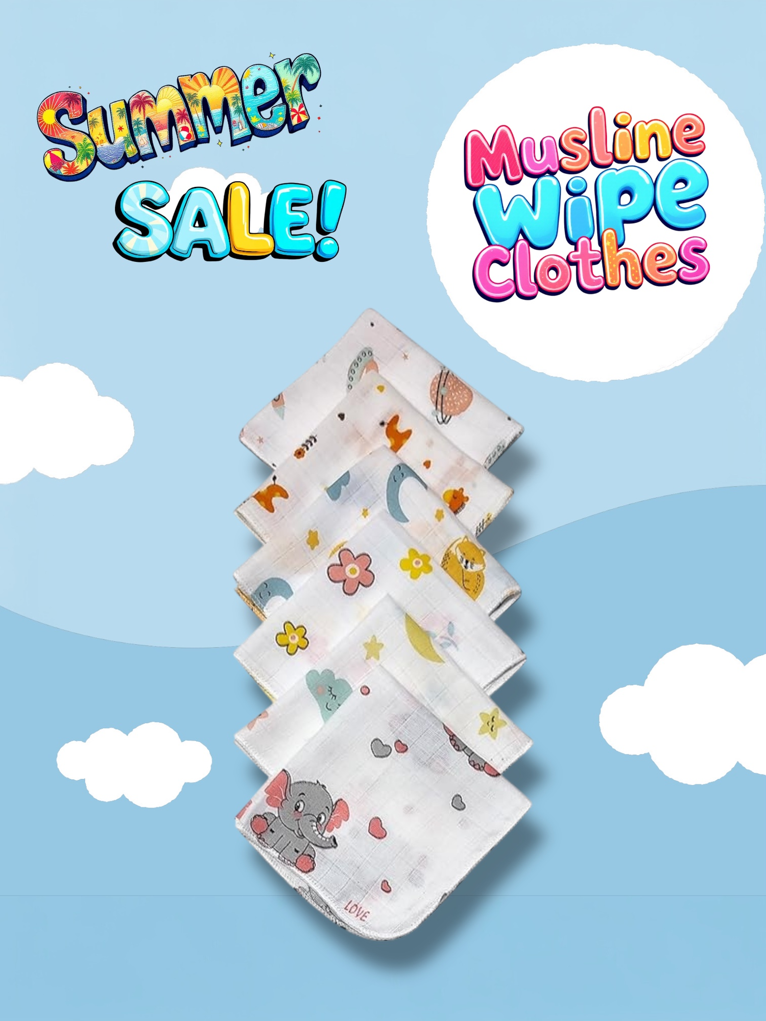 Muslin Wipes/Wash Cloth