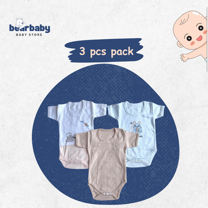 Baby Cotton Roamper Half Sleev/UniSex -Size 3M to 6M-Combo Pack Of 3-Multi Print