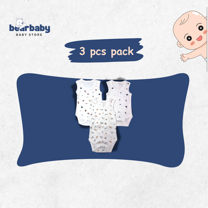 Baby Cotton Roamper Sleevless/UniSex -Size 6M to 9M-Combo Pack Of 3-Multi Print