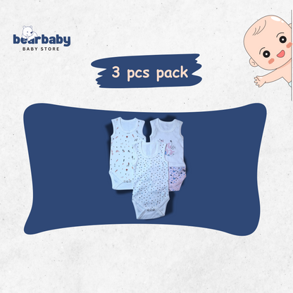 Baby Cotton Roamper Sleevless/UniSex -Size 9M to 12M-Combo Pack Of 3-Multi Print