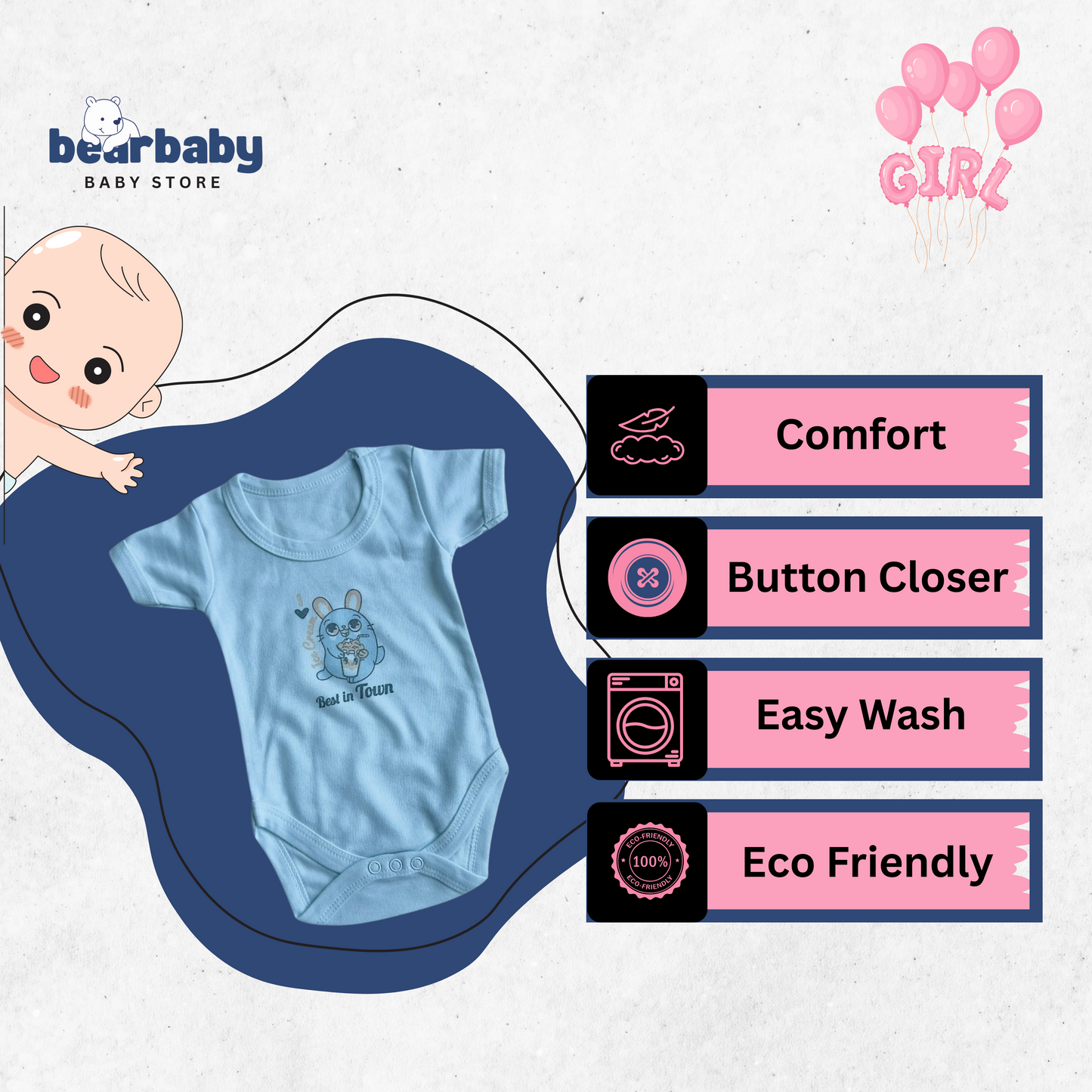 Baby Cotton Roamper Half Sleev/UniSex -Size 3M to 6M-Combo Pack Of 3-Multi Print