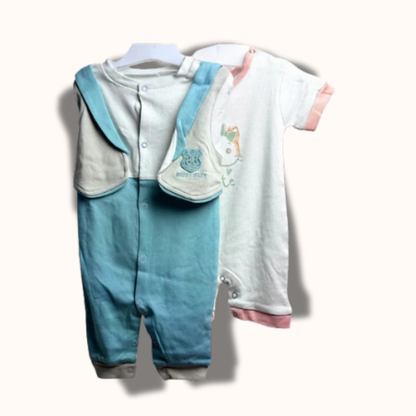 Baby Cotton Jumpsuit-UniSex 9m-12m-Combo Pack of 2-Assorted Prints 4
